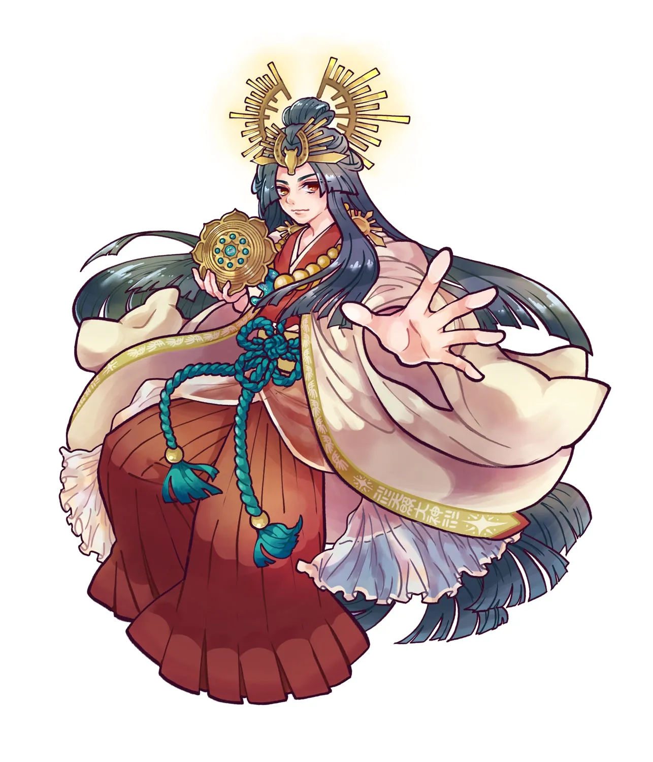 天照大神をモチーフにしたキャラクターイラスト
